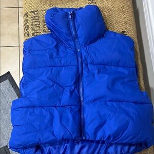 Woman Blue Puffer Vest